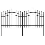 vidaXL Clôture de jardin avec sommet de lance Noir 140 cm
