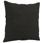 vidaXL Ensemble de canapés 3 Pièces avec coussins noir tissu