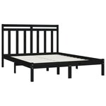 vidaXL Cadre de lit Noir Bois de pin massif 140x190 cm