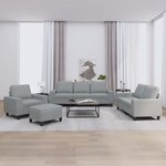 vidaXL Ensemble de canapés 4 Pièces gris clair tissu