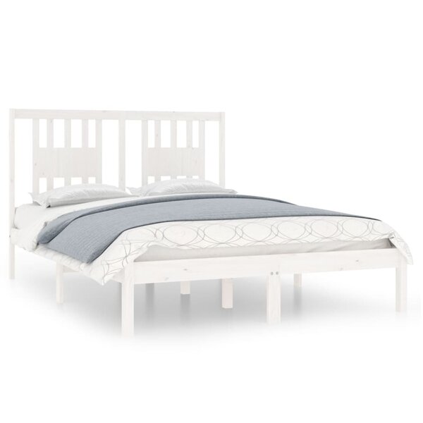 vidaXL Cadre de lit Blanc Bois de pin massif 120x200 cm