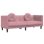 vidaXL Ensemble de canapés 2 Pièces avec coussins rose velours