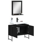 vidaXL Ensemble d'armoires de salle de bain 2 Pièces noir bois ingénierie