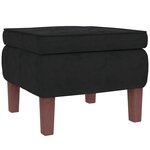 vidaXL Chaise à bascule avec pieds en bois et tabouret Noir Velours