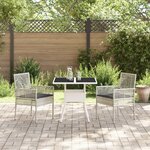 vidaXL Ensemble de salle à manger de jardin 3 pièces Gris clair en poly rattan