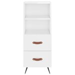 vidaXL Buffet Blanc brillant 34 5x34x90 cm Bois d'ingénierie
