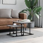 vidaXL Table basse gigogne 2 Pièces sonoma gris bois d'ingénierie