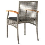 vidaXL Chaises de jardin coussins lot de 4 gris résine tressée acacia