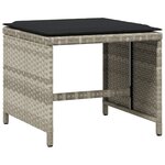 vidaXL Ensemble à manger de jardin et coussins 15 Pièces gris clair rotin