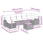 vidaXL Ensemble de canapé de jardin de 8 pièces avec coussins vitaXL en rotin noir