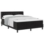 Box Spring vidaXL avec Matelas Noir 140x200 cm Velours