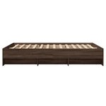 vidaXL Cadre de lit chêne marron 135x190 cm bois d'ingénierie