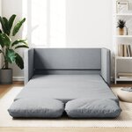 vidaXL Canapé-lit 2 en 1 gris clair 112x174x55 cm tissu