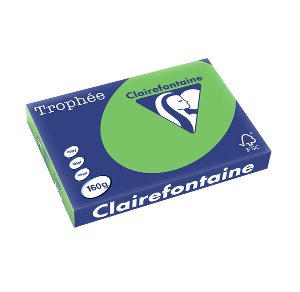 Ramette 250 Feuilles Papier 160g A3 420x297 mm Certifié FSC vert menthe TROPHÉE