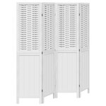 vidaXL Cloison de séparation 4 panneaux blanc bois de paulownia massif