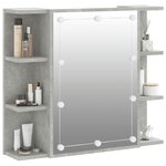 vidaXL Armoire à miroir avec LED Gris béton 70x16 5x60 cm