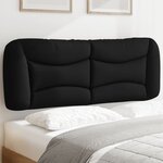 vidaXL Coussin de tête de lit noir 140 cm tissu