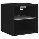 vidaXL Meubles TV muraux avec lumières LED 2 Pièces noir 30x28 5x30 cm