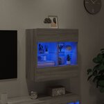 vidaXL Meuble TV mural avec lumières LED sonoma gris 58 5x30x60 5 cm