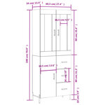 vidaXL Buffet haut Chêne marron 69 5x34x180 cm Bois d'ingénierie