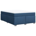 vidaXL Sommier à lattes de lit avec matelas Bleu 140x190 cm Tissu
