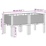 vidaXL Jardinière avec pieds gris clair 80x40x42 cm PP