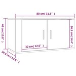 vidaXL Meuble TV mural Chêne fumé 80x34 5x40 cm