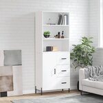 vidaXL Buffet haut Blanc 69 5x34x180 cm Bois d'ingénierie
