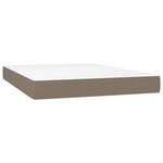 vidaXL Sommier à lattes de lit matelas et LED Taupe 140x200 cm Tissu