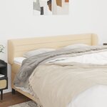 vidaXL Tête de lit avec oreilles Crème 203x23x78/88 cm Tissu