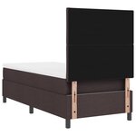 vidaXL Lit à ressort avec matelas marron foncé 90x200 cm tissu