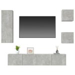 vidaXL Ensemble de meubles TV 5 Pièces Gris béton Bois d'ingénierie