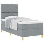 vidaXL Lit à Sommier avec Matelas Gris Clair 90x200 cm Tissu