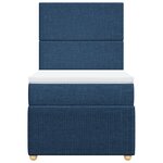 vidaXL Sommier à lattes de lit avec matelas Bleu 100x200 cm Tissu
