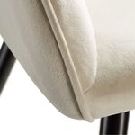 Lot de 2 chaises pieds noir siège de salon cuisine salle à manger design élégant velours beige 08_0000571