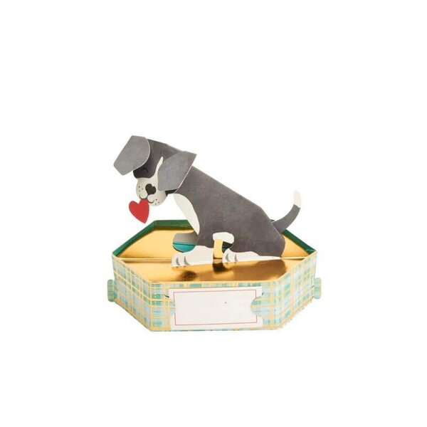 Carte pop up 3d - chiot - draeger paris