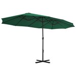 vidaXL Parasol d'extérieur et mât en aluminium 460 x 270 cm Vert