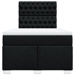 vidaXL Sommier à lattes de lit avec matelas noir 120x190 cm tissu