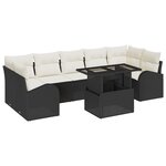 vidaXL Ensemble de canapé de jardin 8 pièces avec coussins rattan noir poly