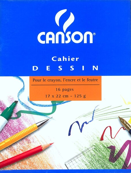 Cahier dessin uni 24 feuilles 125g 240 x 320 mm CANSON