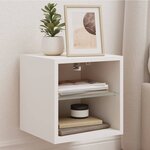vidaXL Meubles TV muraux avec lumières LED 2 Pièces blanc 30x28 5x30 cm
