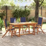 vidaXL Ensemble à manger de jardin 5Pièces bois d'acacia solide textilène