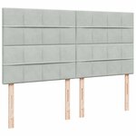 vidaXL Sommier à lattes de lit et matelas Gris clair 200x200cm Velours