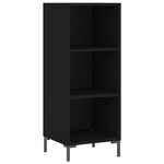 vidaXL Buffet haut Noir 34 5x34x180 cm Bois d'ingénierie
