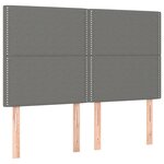 vidaXL Sommier à lattes de lit et matelas et LED Gris foncé 140x190 cm