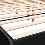 vidaXL Cadre de lit noir 135x190 cm bois d'ingénierie et métal