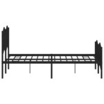 vidaXL Cadre de lit métal avec tête de lit/pied de lit noir 120x190 cm
