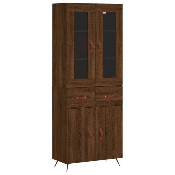 vidaXL Buffet haut Chêne marron 69 5x34x180 cm Bois d'ingénierie