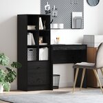 Bureau vidaXL avec rangement en chêne noir en bois d'ingénierie