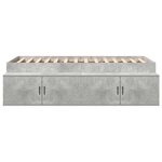 vidaXL Cadre de Lit de Rangement Gris Béton 90x190 cm
